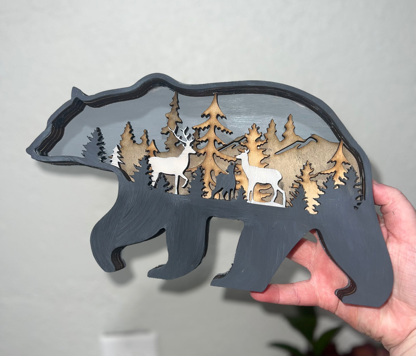 3D Bear Layered Decor