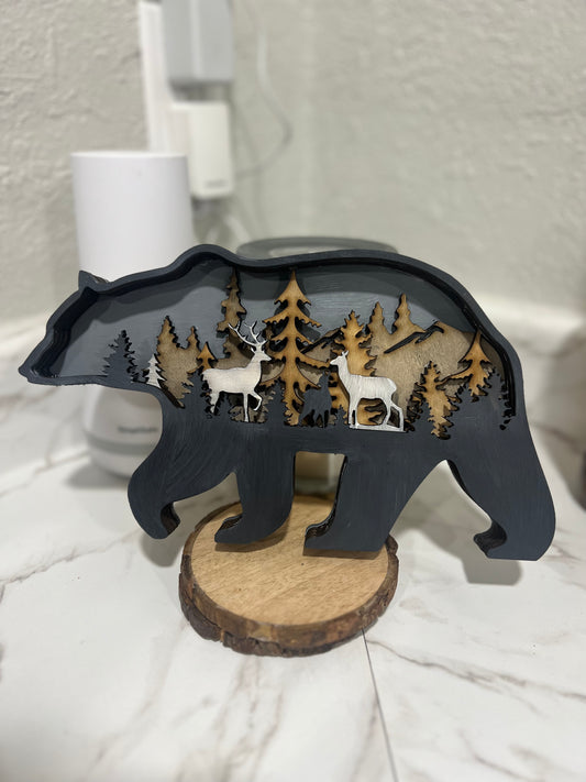 3D Bear Layered Decor