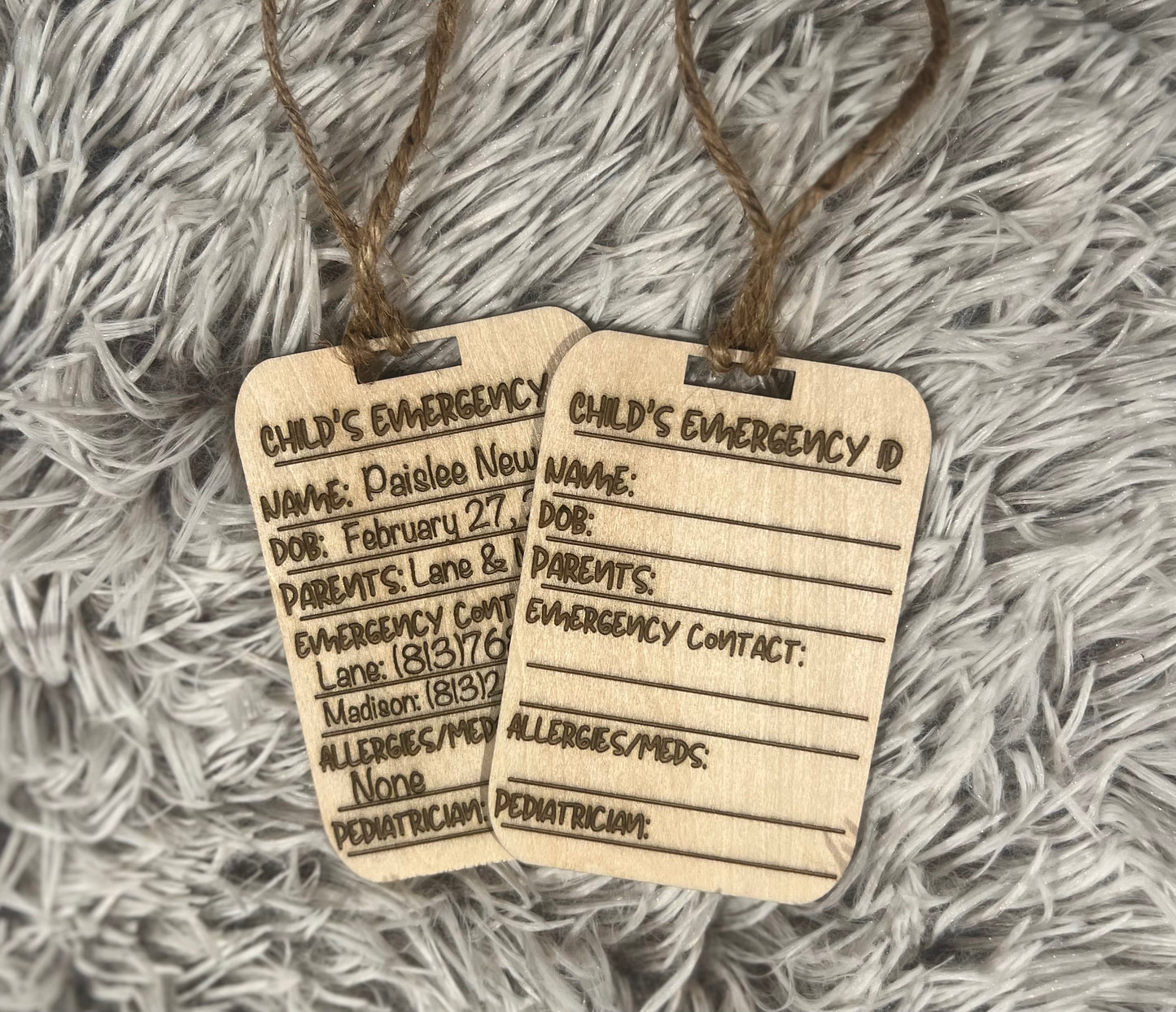 Children’s Custom Emergency ID Tags