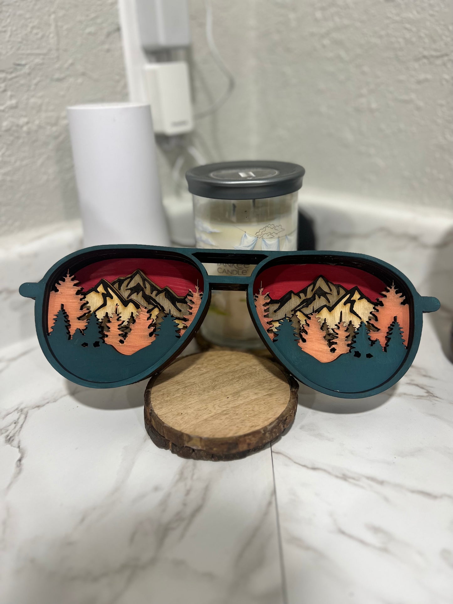 3D Sunglasses Layered Decor