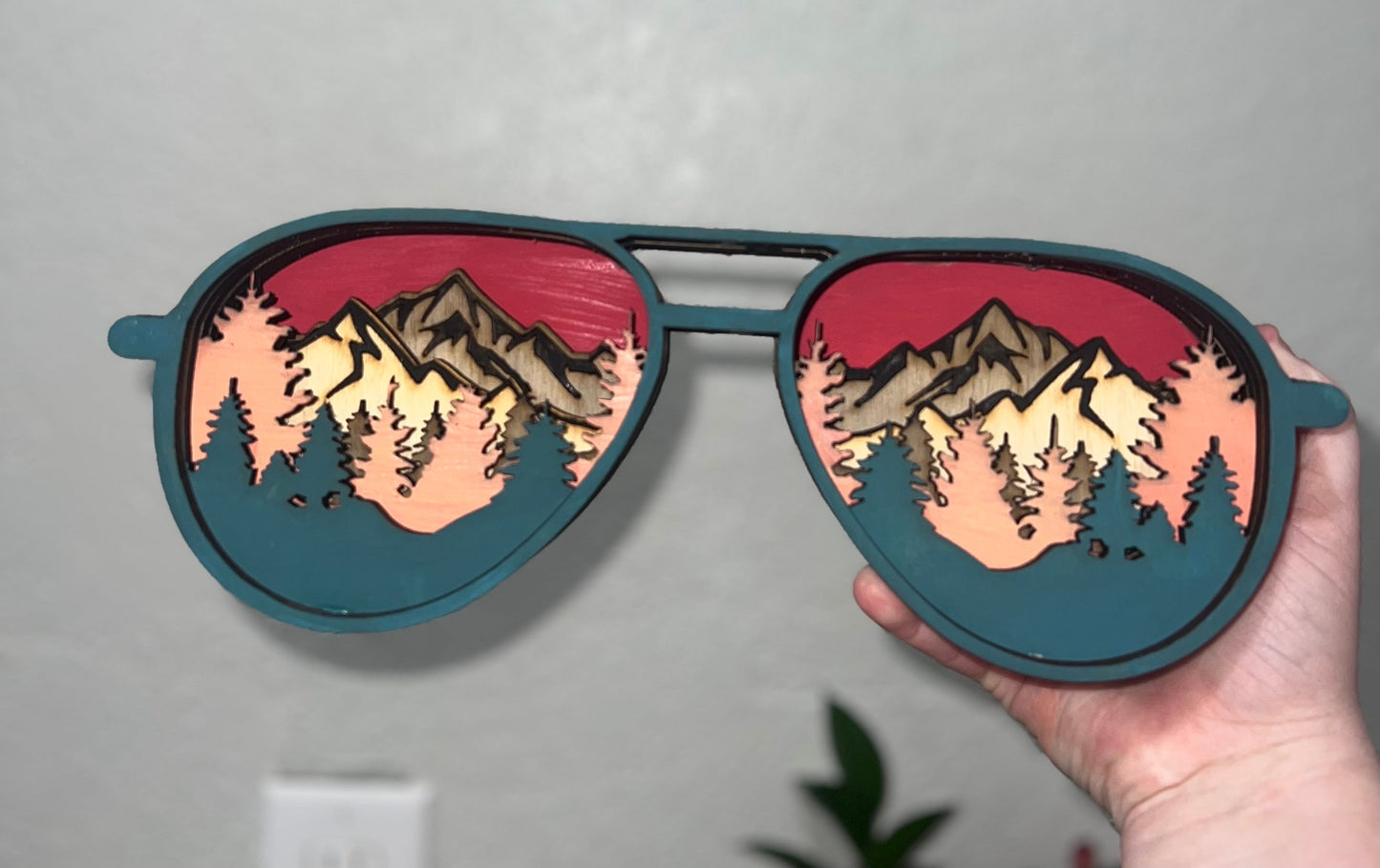 3D Sunglasses Layered Decor