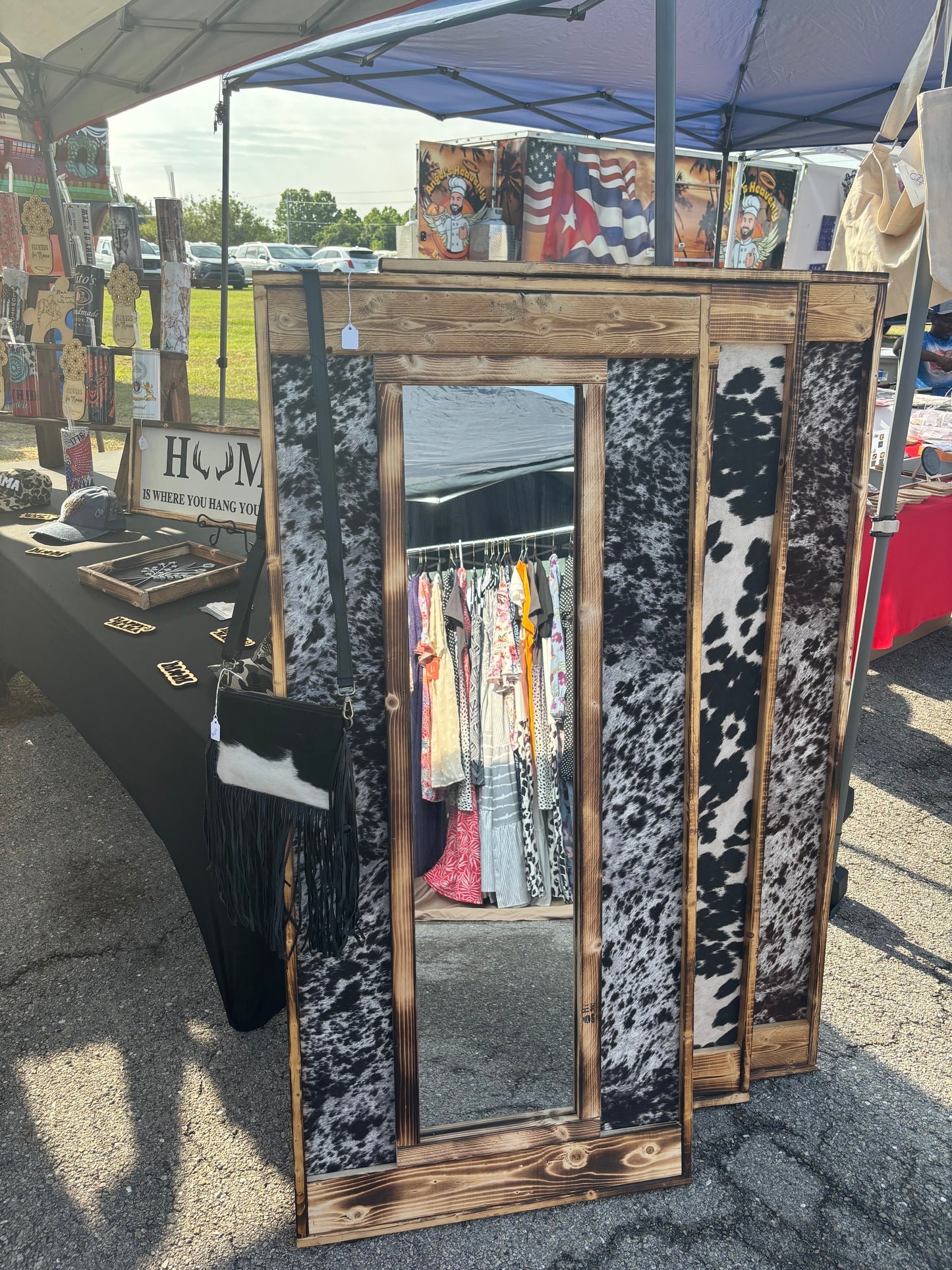 Faux Cowhide Mirrors